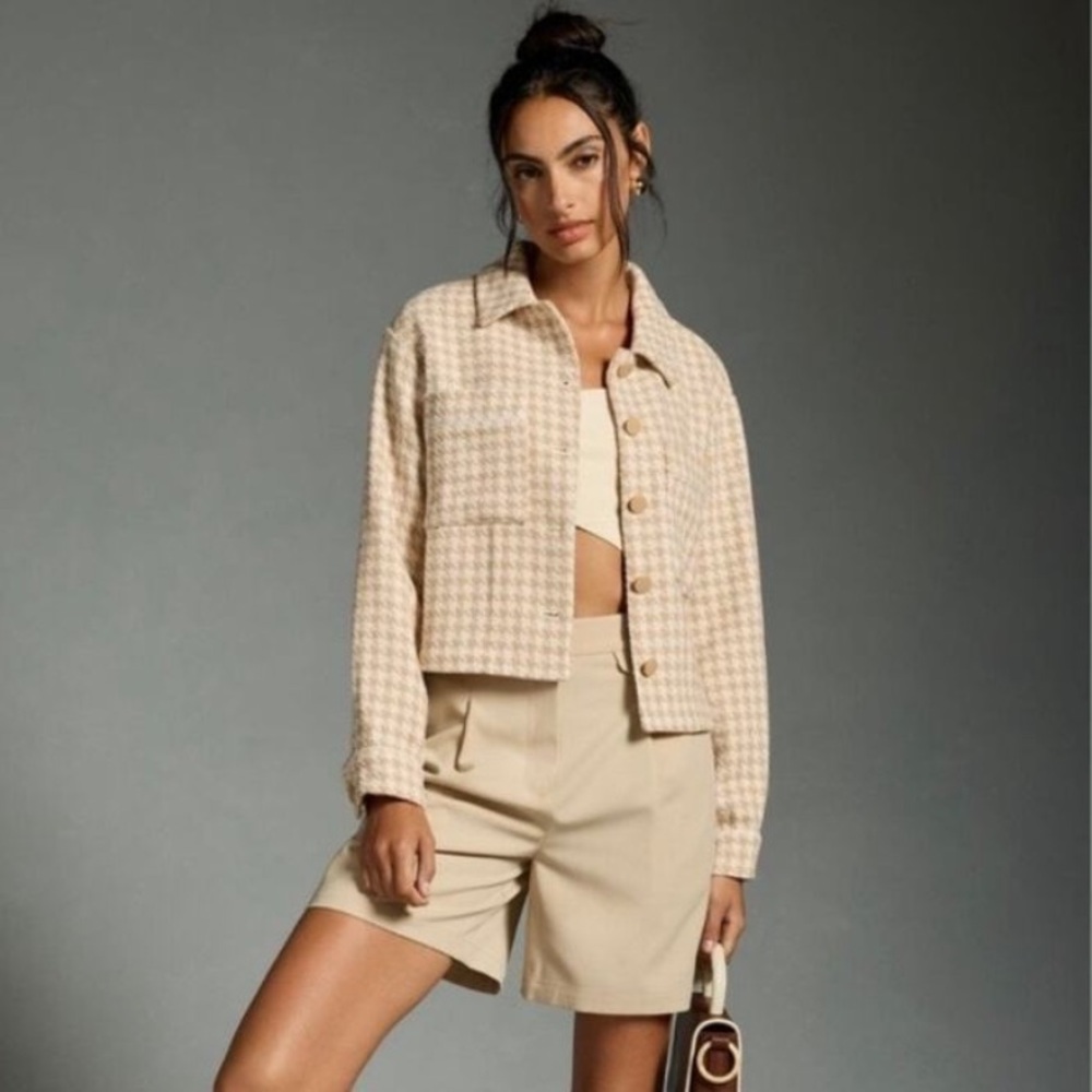 NEW-ish Anthropologie Dolan Houndstooth Printed Jacket